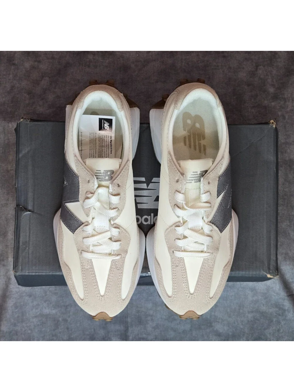 New Balance 327 Donna Angora - Beige / Grey (W327240) Women's 7 BRAND NEW IN BOX